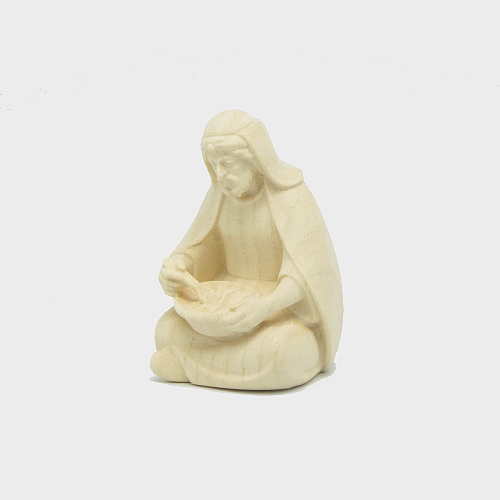 PEMA 043 natur Krippenfigur Hirte sitzend, essend