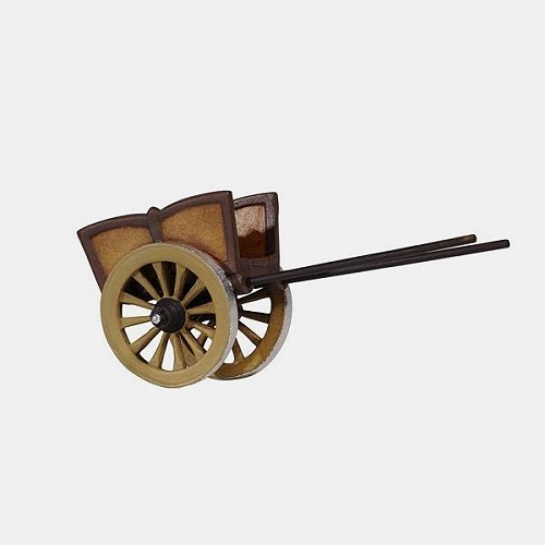 Kostner Krippenfigur Karren Nummer 189, holzgeschnitzt und bemalt