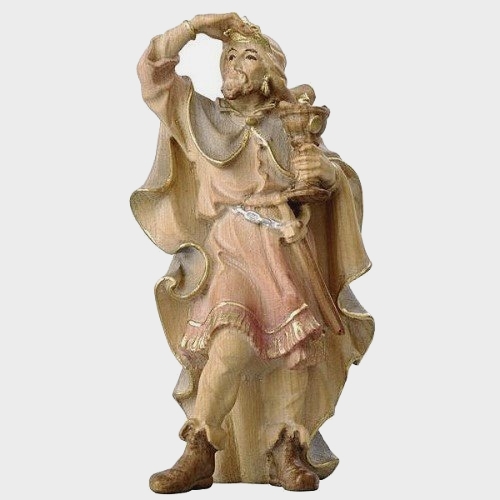Krippenfigur Zirbel 013 König Weiß