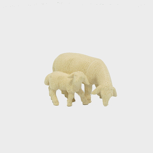 PEMA 274 natur Krippenfigur Schaf äsend mit Lamm