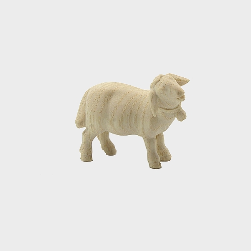 PEMA 264 natur Krippenfigur Schaf stehend mit Glocke rechtsschauend