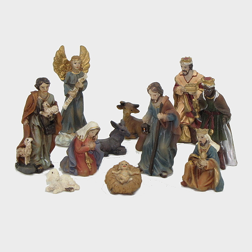 Krippenfiguren aus Kunstharz 11-teilig 5cm