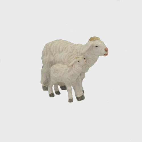 Zirbel 279 Krippenfigur Schaf mit Lamm stehend