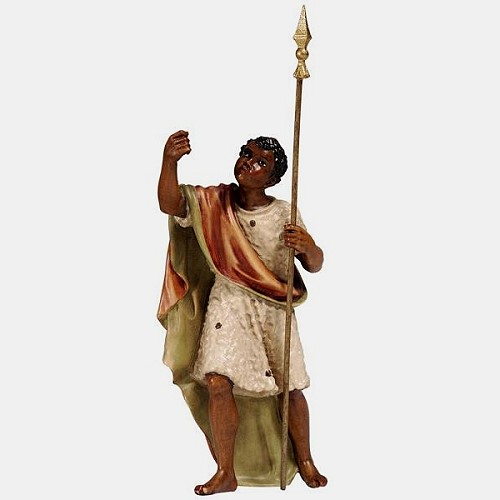 Kostner Krippenfigur Kameltreiber Nummer 26, holzgeschnitzt und bemalt