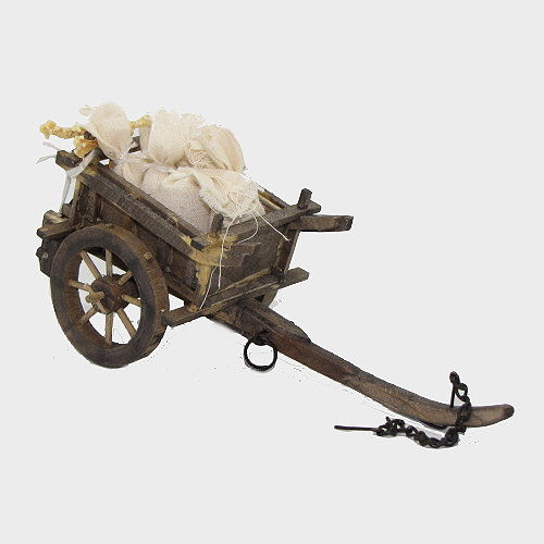 Krippenzubehör Marktkarren mit Kornsäcke