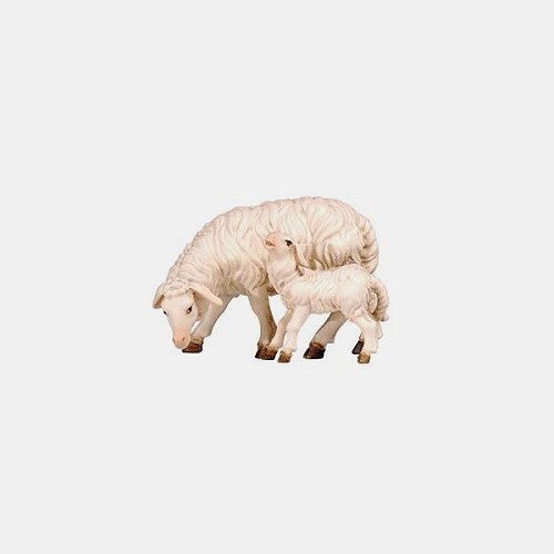 Mahlknecht 274 Krippenfigur Schaf äsend mit Lamm