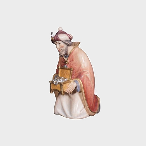 Advent 011 Krippenfigur aus Eschenholz König kniend