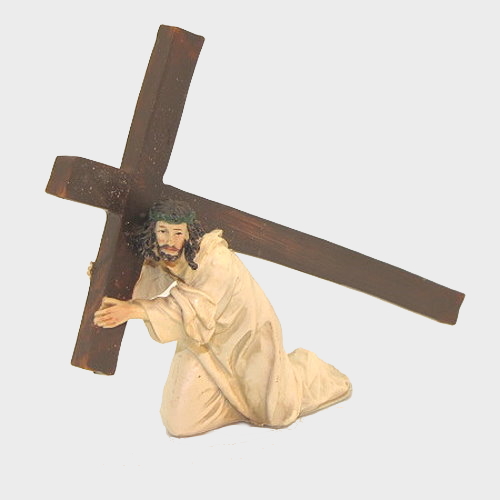 Passionsfiguren Jesus unter dem Kreuz 9cm