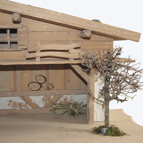 Krippe / Krippenstall Marienhof für 10-12cm große Krippenfiguren