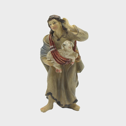 Krippenfigur Schäfer mit Schaf