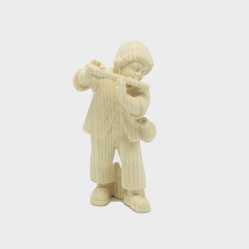 PEMA 016 natur Krippenfigur Bub mit Flöte