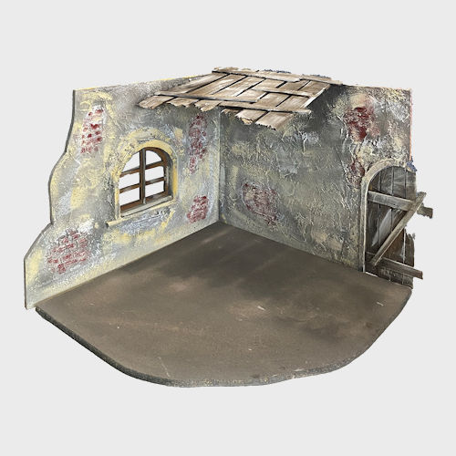 Krippenstall Stall Winkl mittel 62cm breit für 30cm Krippenfiguren