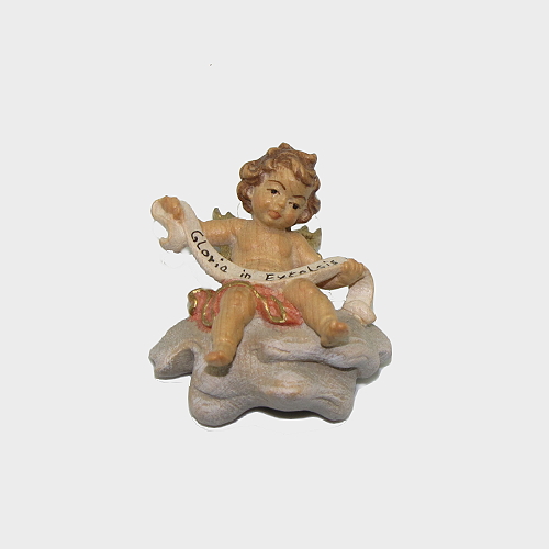 Zirbel 008 Krippenfigur Engel mit Schleife