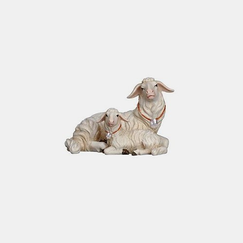 Mahlknecht 272 Krippenfigur Schaf liegend mit Lamm