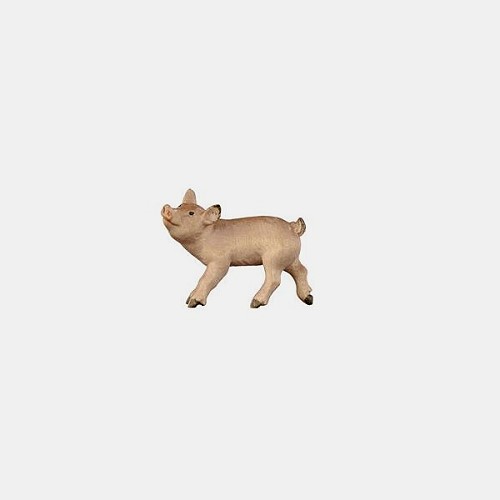 Kostner Krippenfigur Ferkel stehend Nummer 103, holzgeschnitzt und bemalt