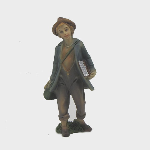 Krippenfigur Wanderer mit Buch