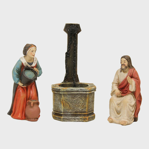 Passionsfiguren Jesus und die Samariterin am Jakobsbrunnen 9cm