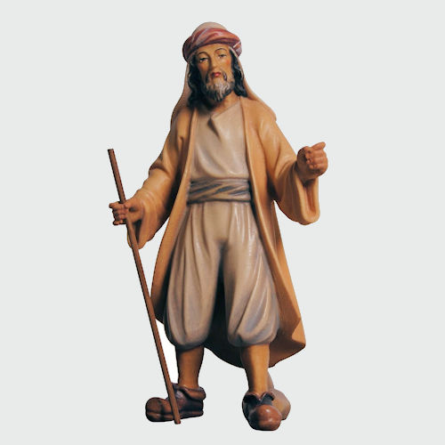 Kostner Krippenfigur Treiber Nummer 50, holzgeschnitzt und bemalt