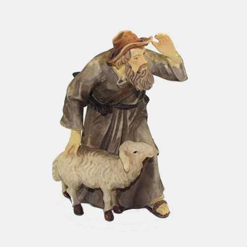 Krippenfigur Schäfer mit Schaf