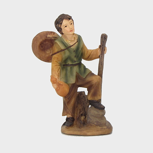 Krippenfigur Wanderer mit Stock