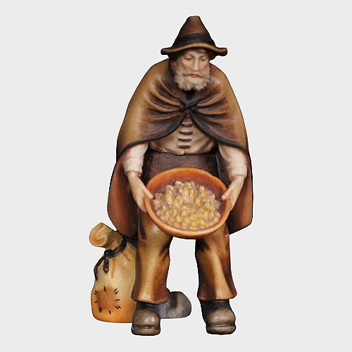 Kostner Krippenfigur Fütterer Nummer 33, holzgeschnitzt und bemalt