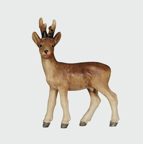 Kostner Krippenfigur Rehbock Nummer 173, holzgeschnitzt und bemalt