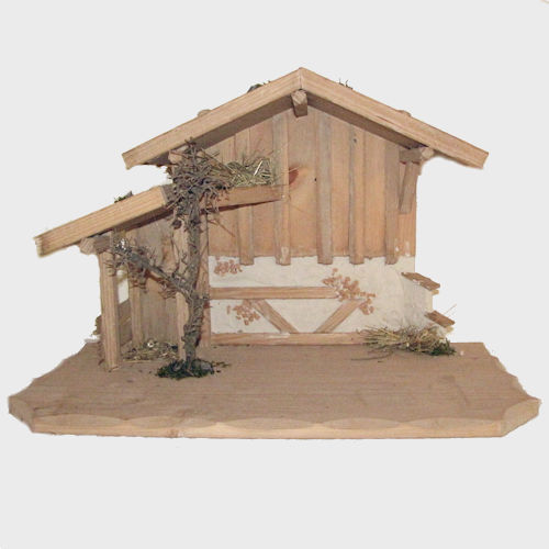 Krippe / Krippenstall Almhütte für 15-19cm große Krippenfiguren