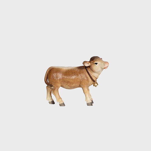 Kostner Krippenfigur Kalb Nummer 43, holzgeschnitzt und bemalt