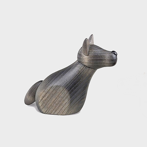 Köhler 142/342 Krippenfigur Hirtenhund zur Krippe sitzend, grau