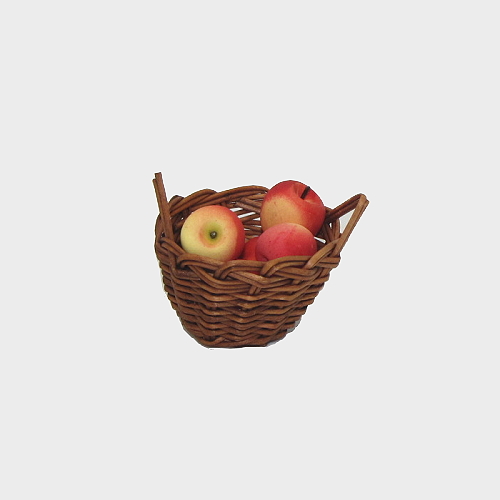 Krippendekoration Korb mit Äpfel