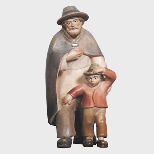 PEMA 045 Krippenfigur Hirte mit Bub schauend