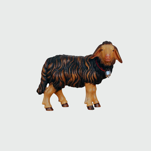 Rainell 264s Krippenfigur Schaf schwarz stehend mit Glocke