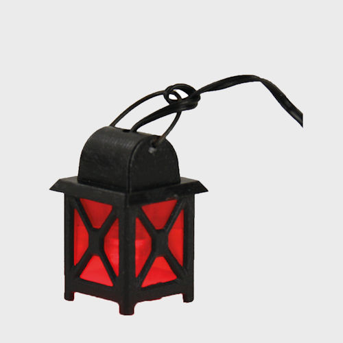 Kunststofflaterne mit LED rot 3,3cm hoch 3,5 Volt