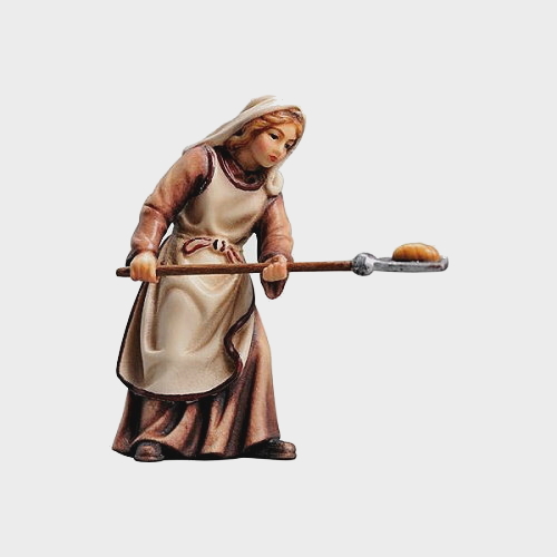 Rainell 073 Krippenfigur Hirtin mit Brotschieber