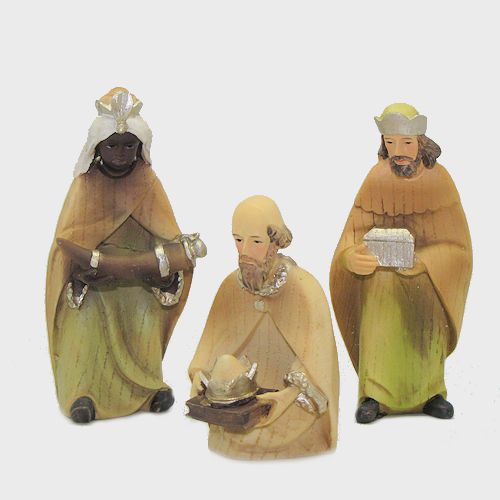 Krippenfiguren modern, gebeizt 15-teilig 10cm