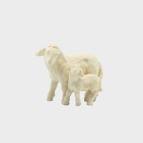 PEMA 279 natur Krippenfigur Schaf mit Lamm stehend