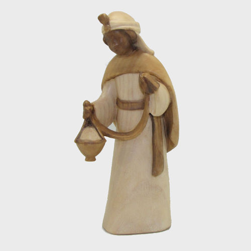 Fides König Mohr farbig bemalt Eschenholz Krippenfigur