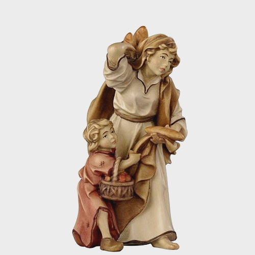 Rainell 027 Krippenfigur Hirtin mit Kind