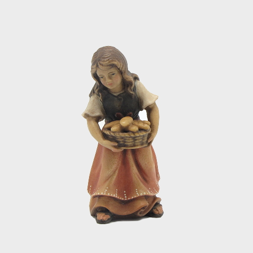 Mahlknecht 020 Krippenfigur Mädchen mit Brotkorb