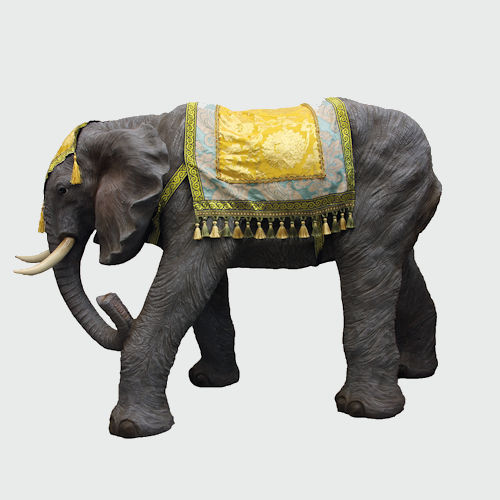 Krippenfigur Elefant mit Decke 53cm hoch