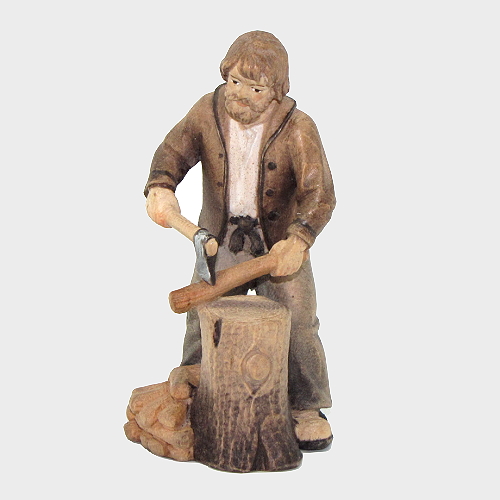 Zirbel 025 Krippenfigur aus Zirbelholz Holzhacker