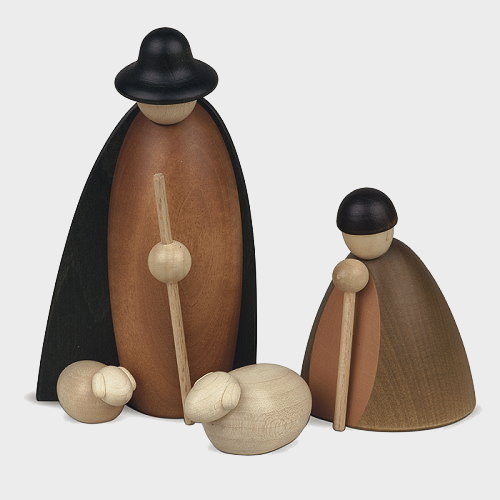 Köhler 170 Krippenfiguren Hirtengruppe mit einem Schaf