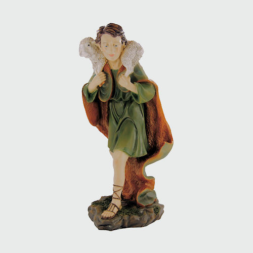 Krippenfigur Hirte mit Schaf 60cm