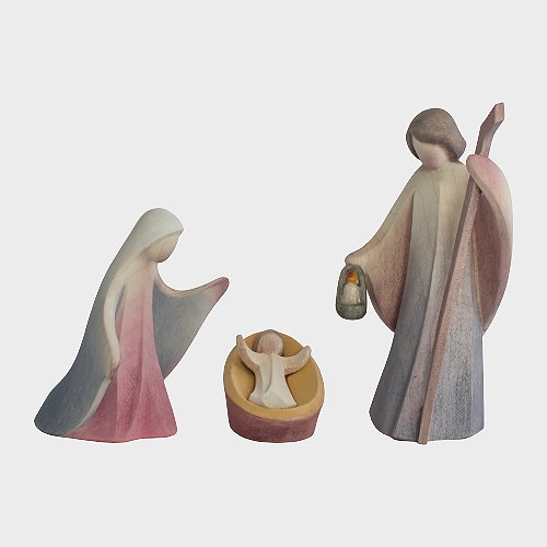 Aram 21502 Heilige Familie Krippenfigur farbig bemalt