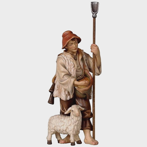 Rainell 033 Krippenfigur Schäfer mit Schaf