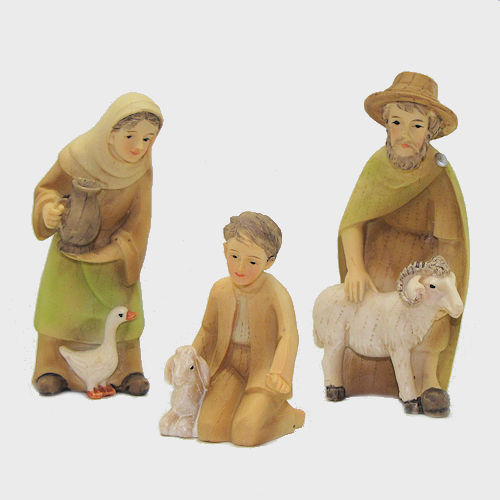 Krippenfiguren modern, gebeizt 15-teilig 10cm