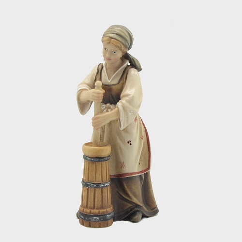 Mahlknecht 021 Krippenfigur Hirtin mit Butterfass