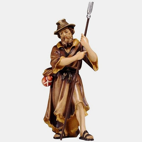 Kostner Krippenfigur Schäfer Nummer 59, holzgeschnitzt und bemalt