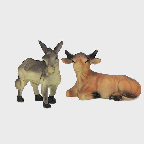 Krippenfiguren modern, gebeizt 15-teilig 10cm