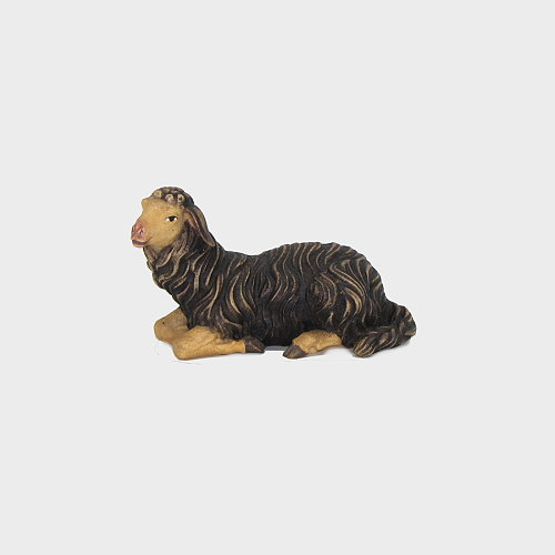 Rainell 252S Krippenfigur Schaf schwarz liegend linksschauend